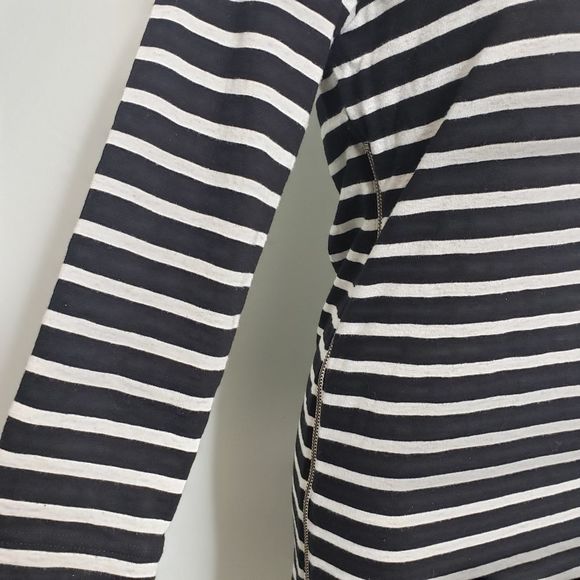 J. Crew Striped Side Zipper 3/4 Sleeve T-Shirt Dress Size Small - Picture 4 of 9